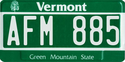 VT license plate AFM885