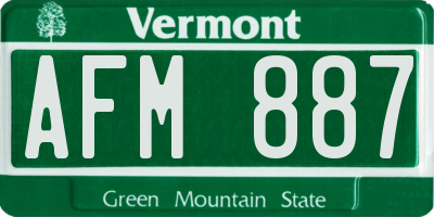 VT license plate AFM887