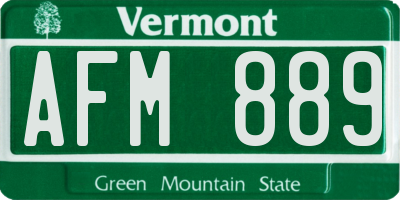 VT license plate AFM889