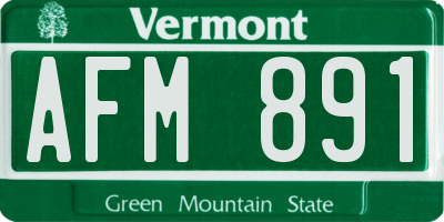 VT license plate AFM891