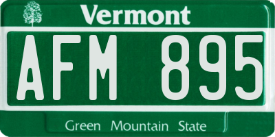 VT license plate AFM895