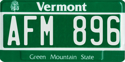 VT license plate AFM896