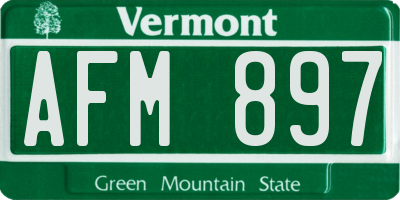 VT license plate AFM897
