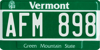 VT license plate AFM898
