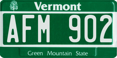 VT license plate AFM902
