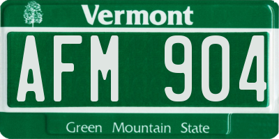 VT license plate AFM904