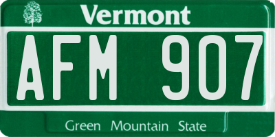 VT license plate AFM907