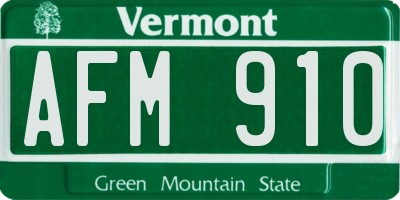 VT license plate AFM910