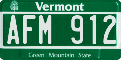 VT license plate AFM912