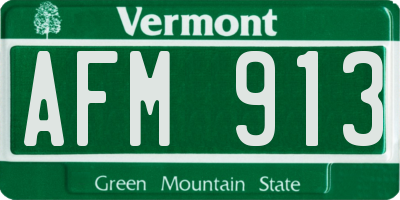 VT license plate AFM913