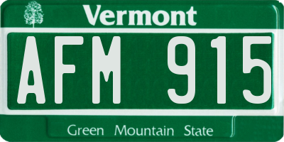 VT license plate AFM915