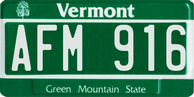 VT license plate AFM916