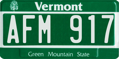VT license plate AFM917