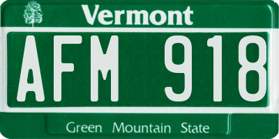 VT license plate AFM918