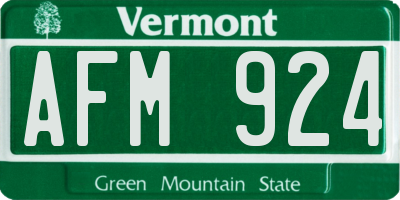 VT license plate AFM924