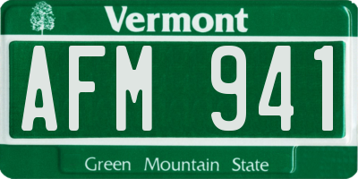 VT license plate AFM941
