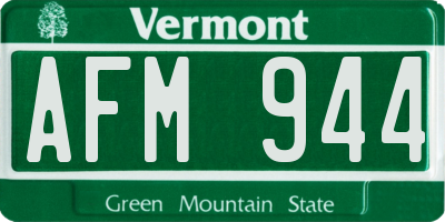 VT license plate AFM944