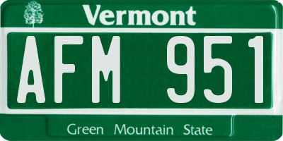 VT license plate AFM951