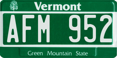 VT license plate AFM952