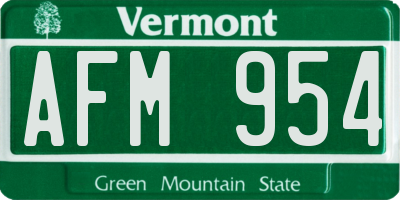 VT license plate AFM954