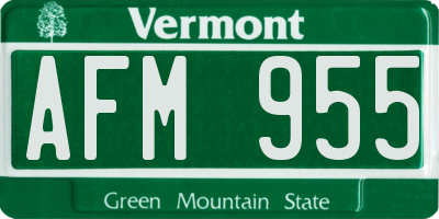 VT license plate AFM955