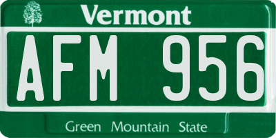 VT license plate AFM956