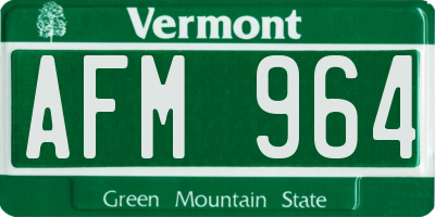 VT license plate AFM964