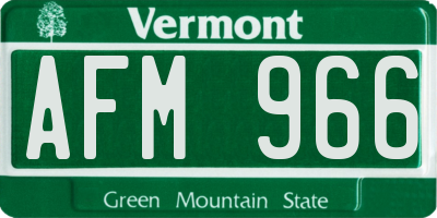 VT license plate AFM966