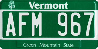 VT license plate AFM967