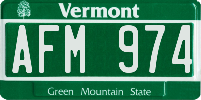 VT license plate AFM974