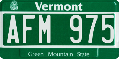VT license plate AFM975