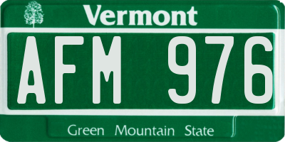 VT license plate AFM976