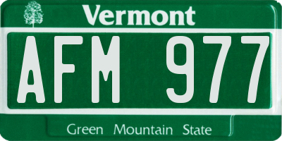 VT license plate AFM977