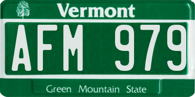 VT license plate AFM979