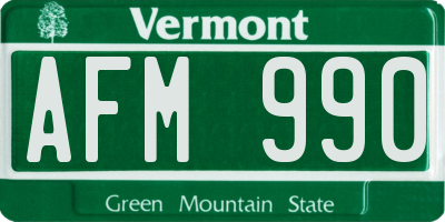 VT license plate AFM990