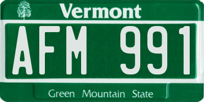 VT license plate AFM991