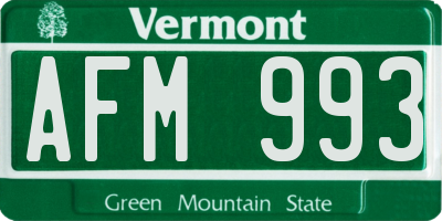 VT license plate AFM993