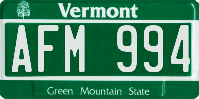 VT license plate AFM994