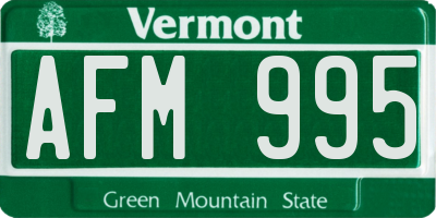 VT license plate AFM995