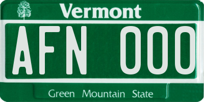 VT license plate AFN000