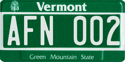VT license plate AFN002