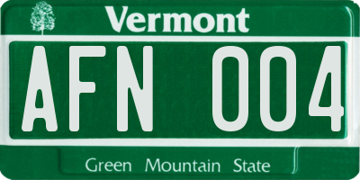 VT license plate AFN004