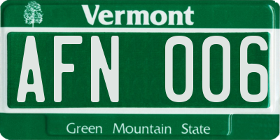 VT license plate AFN006