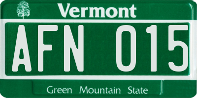 VT license plate AFN015