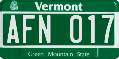 VT license plate AFN017