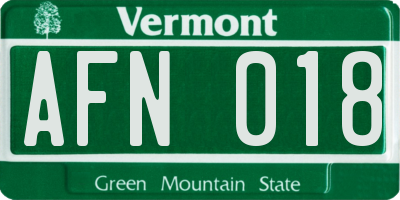 VT license plate AFN018