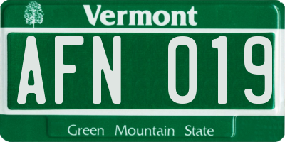 VT license plate AFN019