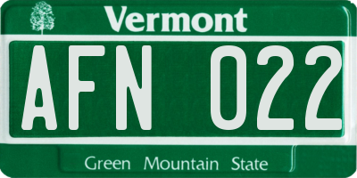 VT license plate AFN022