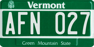 VT license plate AFN027