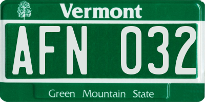 VT license plate AFN032